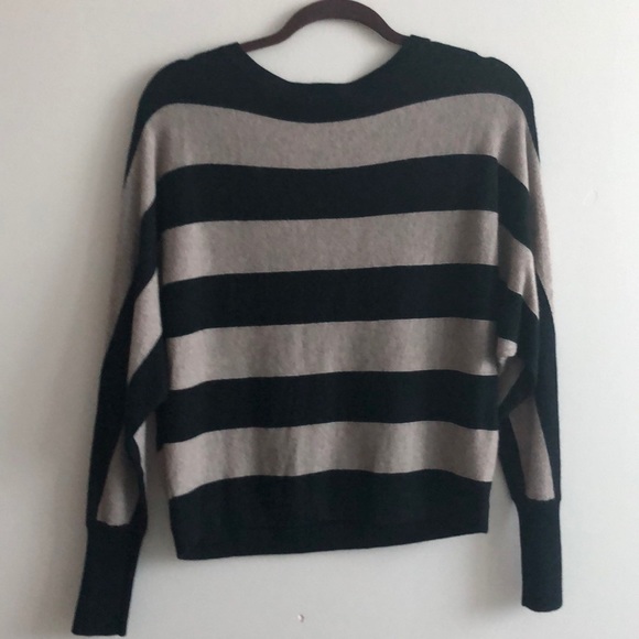 BCBG Striped Sweater | Black & Brown - Picture 3 of 4
